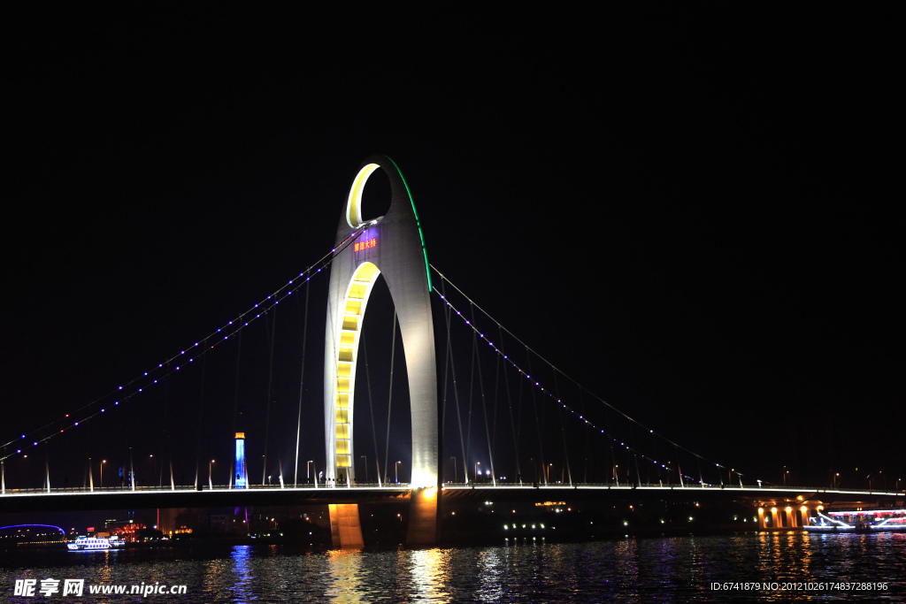 珠江夜景猎德桥