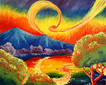 油画 山间景色