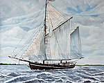 油画 海洋帆船