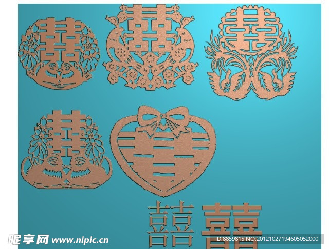 精雕图 各种喜字 jdp