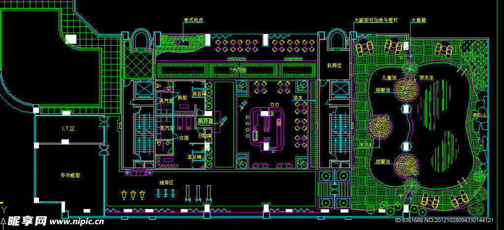 娱乐中心cad平面图