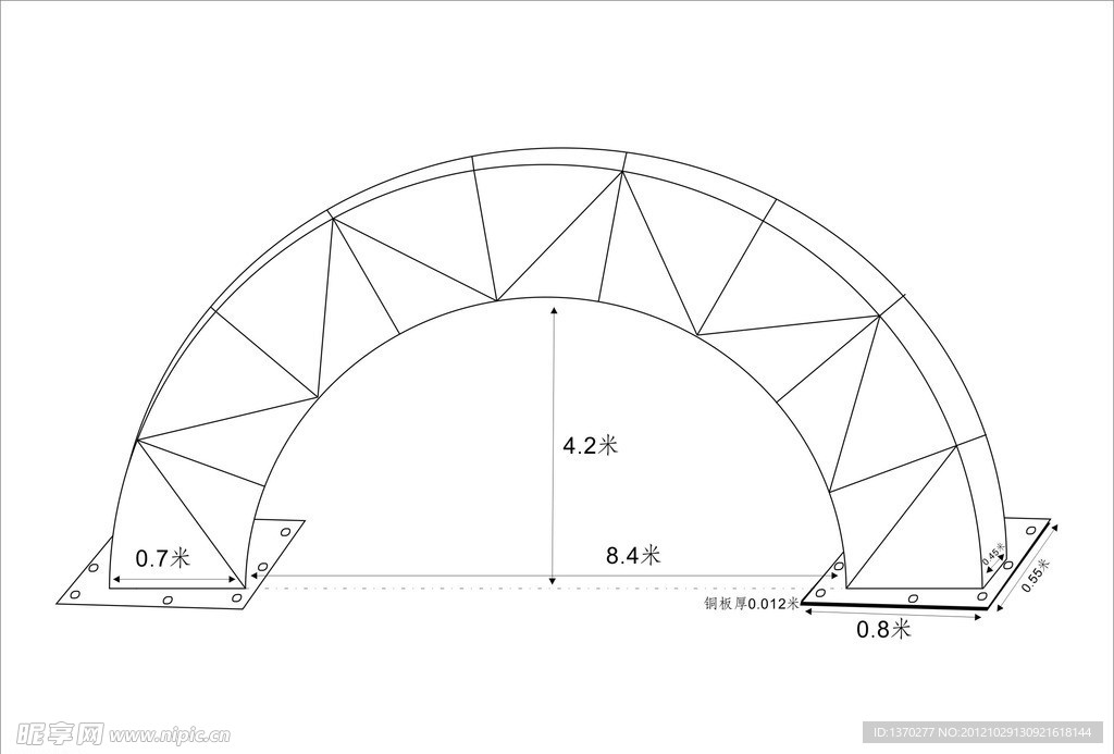 拱门钢构平面图