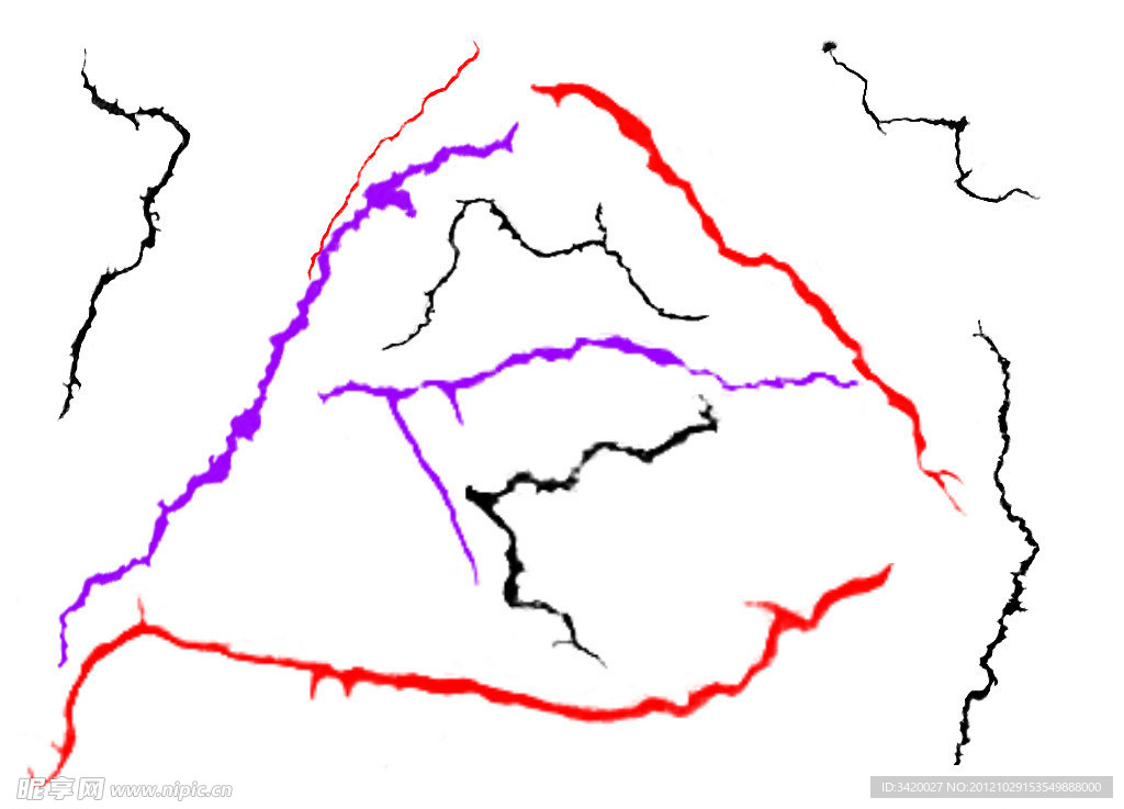 一组裂纹笔刷
