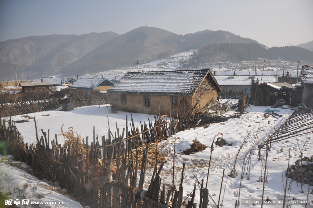 乡村残雪