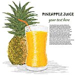 手绘菠萝菠萝汁