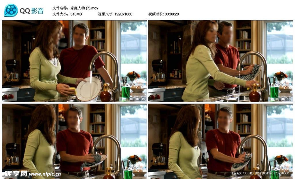 夫妻洗碗高清实拍视频素材