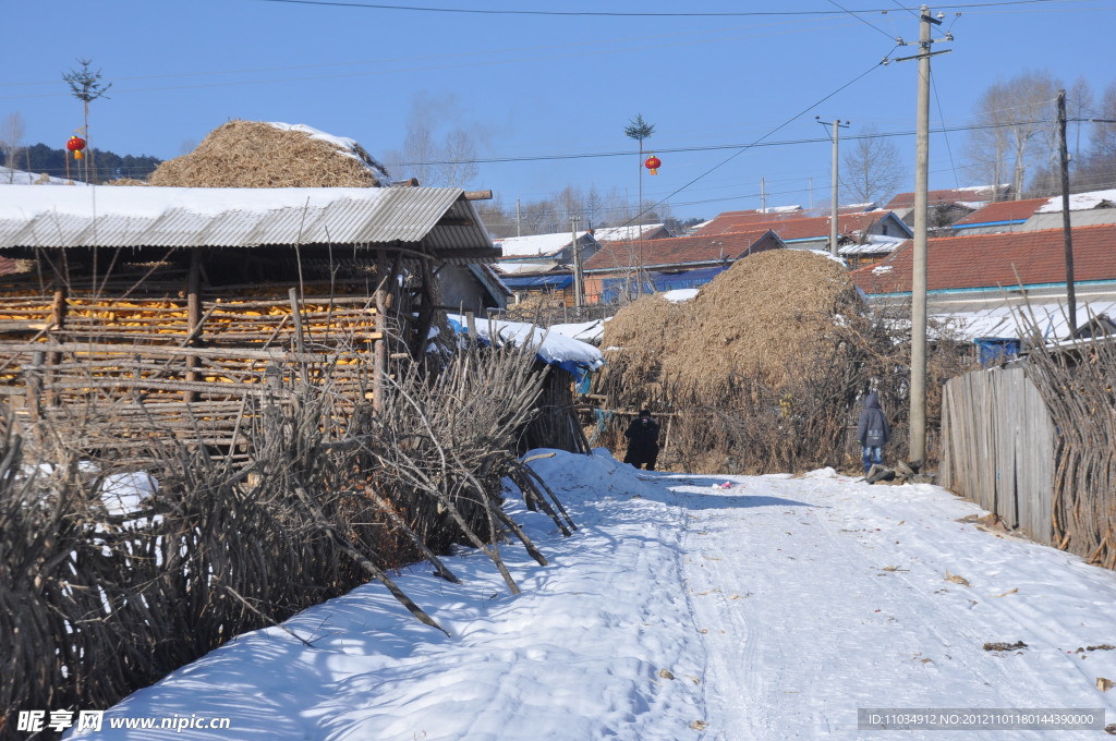 乡村残雪