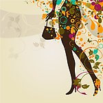浪漫蝴蝶花纹 优雅美姿美女