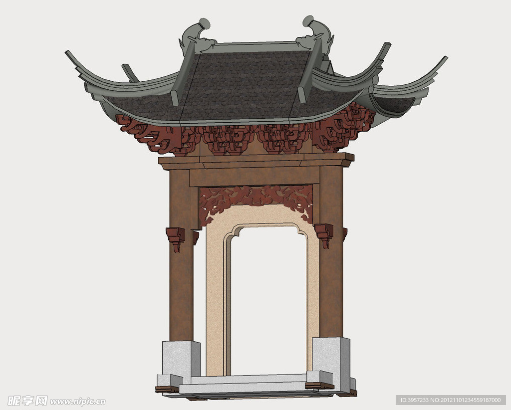 门楼3D模型