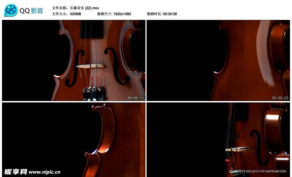小提琴乐器高清实拍视频素材