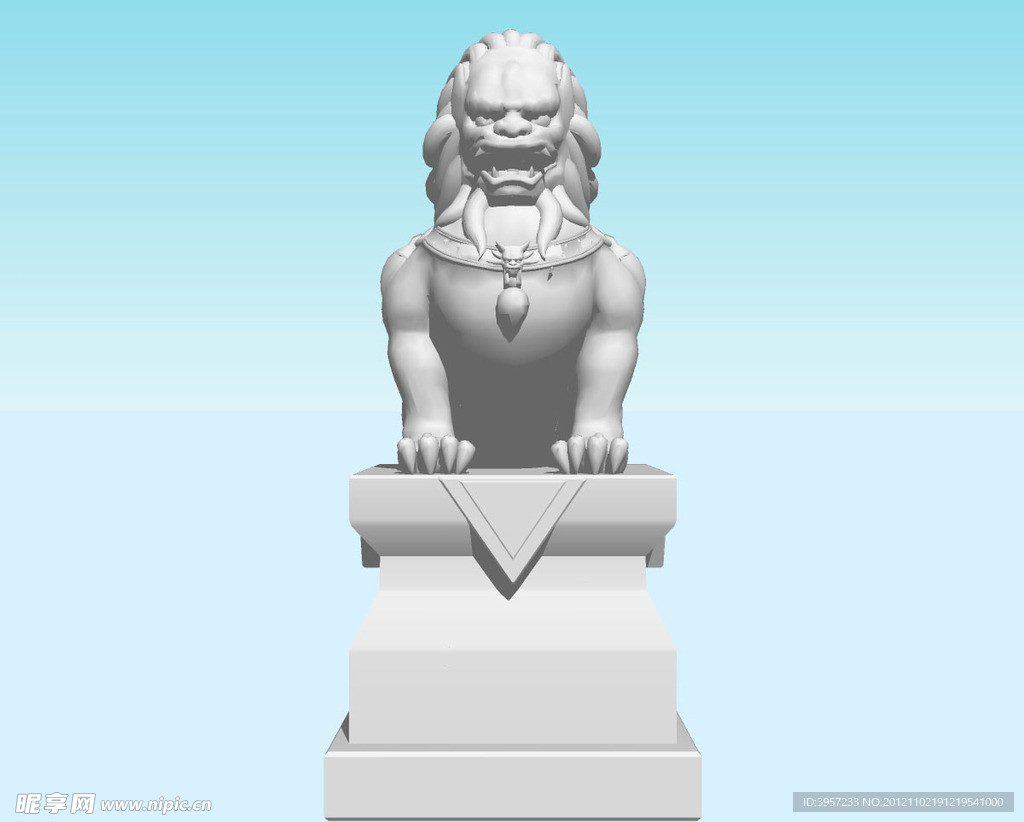 石狮精细3D模型