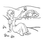 卡通公主线描