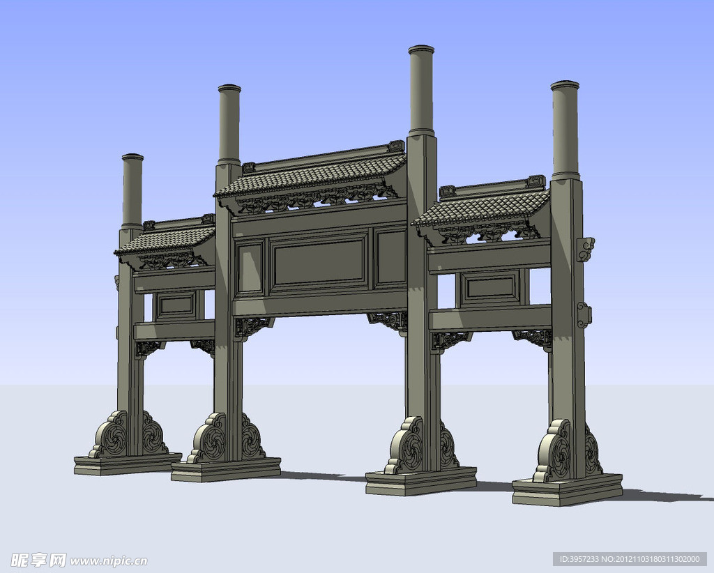 大牌坊3D模型