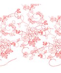 线描牡丹花花藤背景
