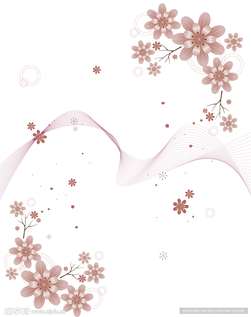 粉色花朵移门