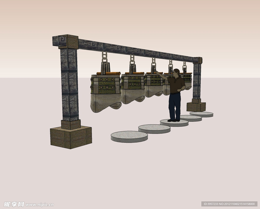 编钟3D模型