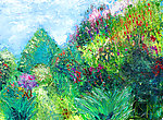 油画 花丛