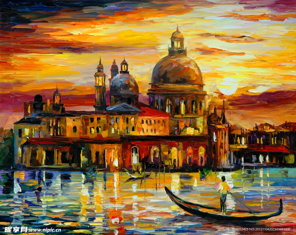 油画 威尼斯的天空