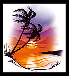 椰子树夕阳