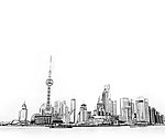 上海陆家嘴手绘图
