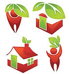 绿色环保房子房地产logo