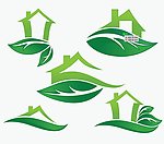绿色环保房子房地产logo