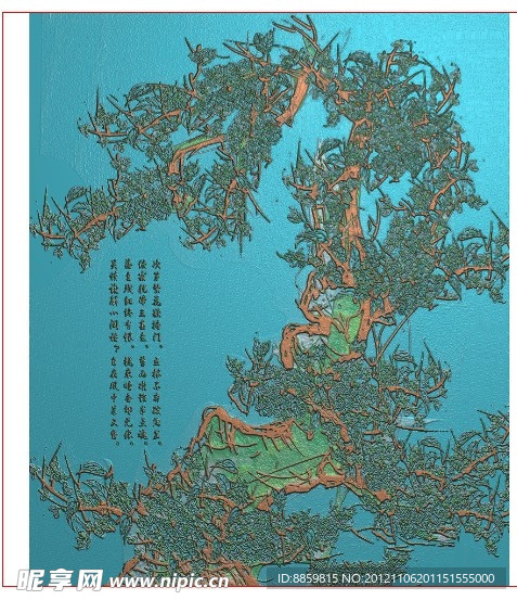 精雕图 树干浮雕图案 jdp