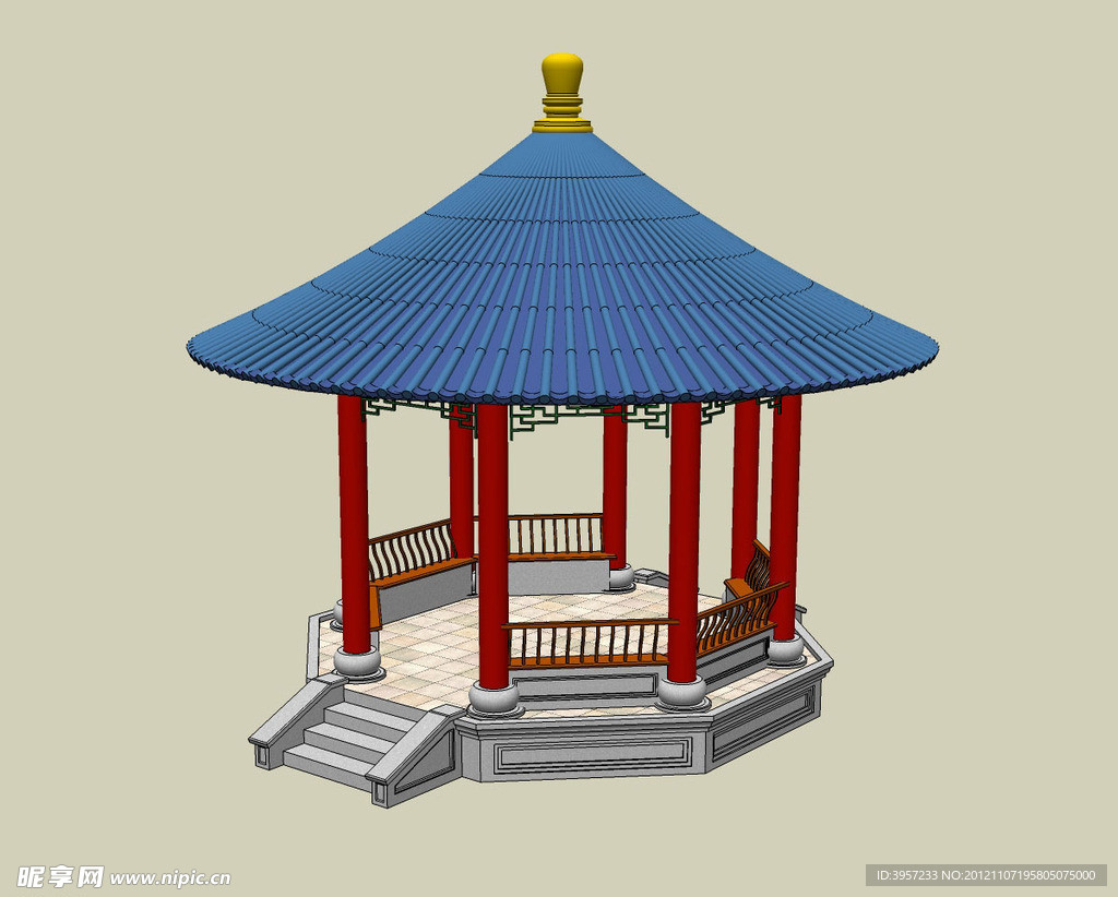 圆亭3D模型