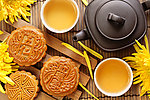 月饼 菊花茶