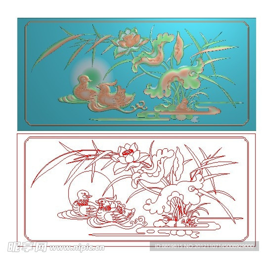 精雕图 鸭子游水 jdp