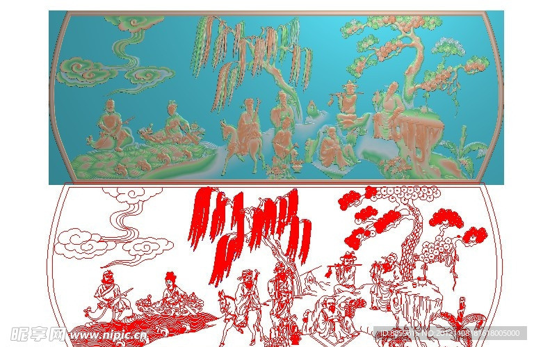 精雕图 八仙聚合 jdp