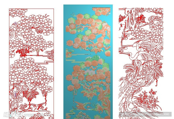 精雕图 八仙松鹤 jdp