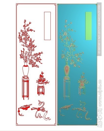 精雕图 百年好合浮雕 jdp