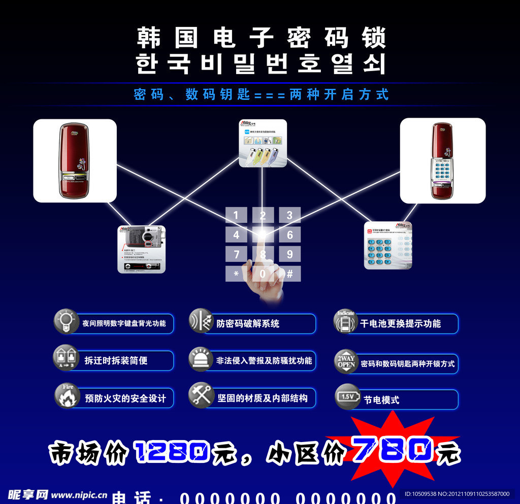 韩国电子密码锁