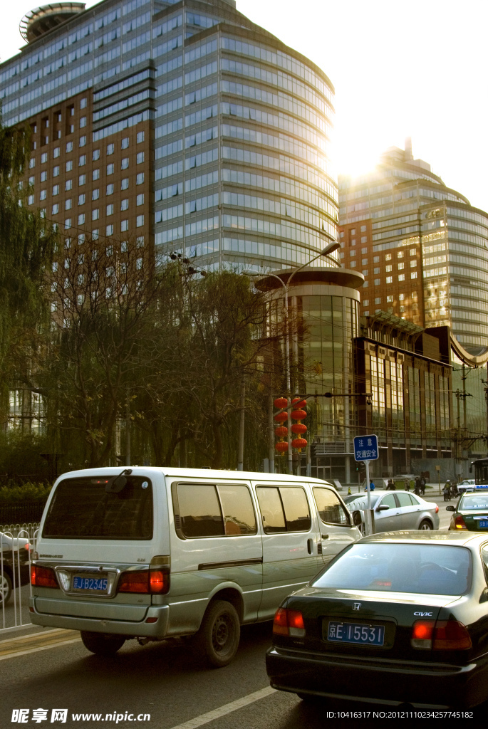 北京黄昏街景