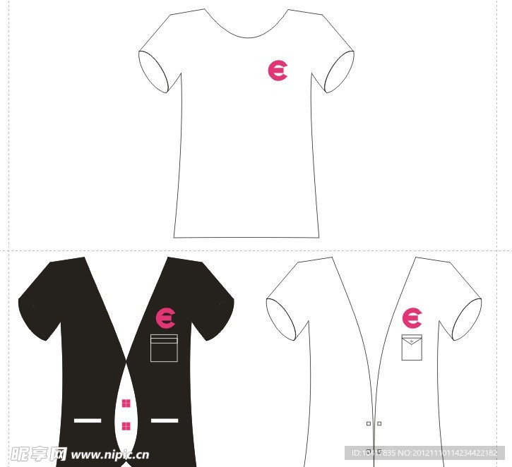 矢量人物 人物服装 工作服 员工服装设计
