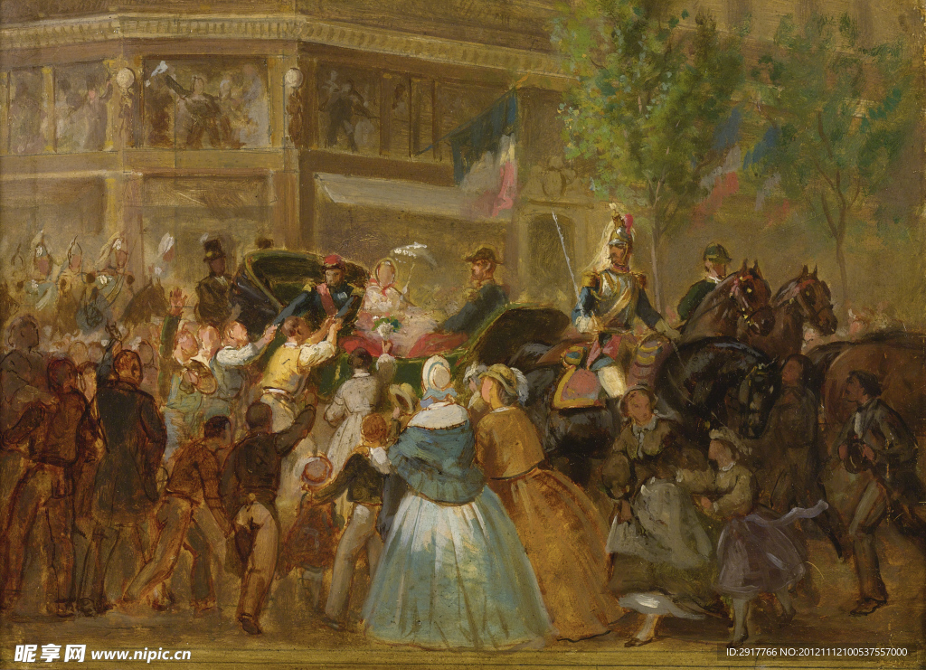 拿破仑三世夫妇在马车上