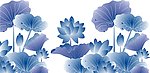 青色荷花图