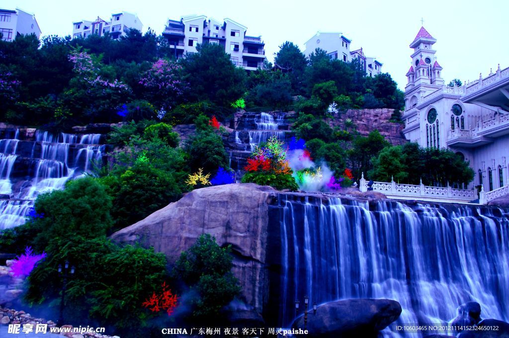 山水夜景 梅州客天下