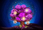 梦幻花纹树木