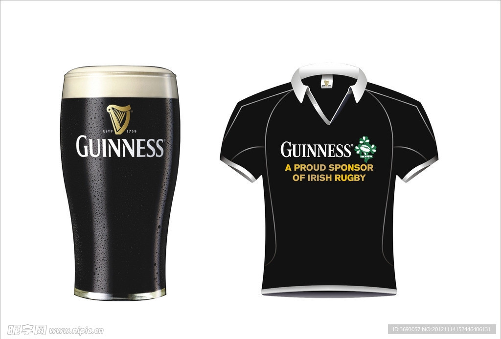 Guinness 酒杯 衣服
