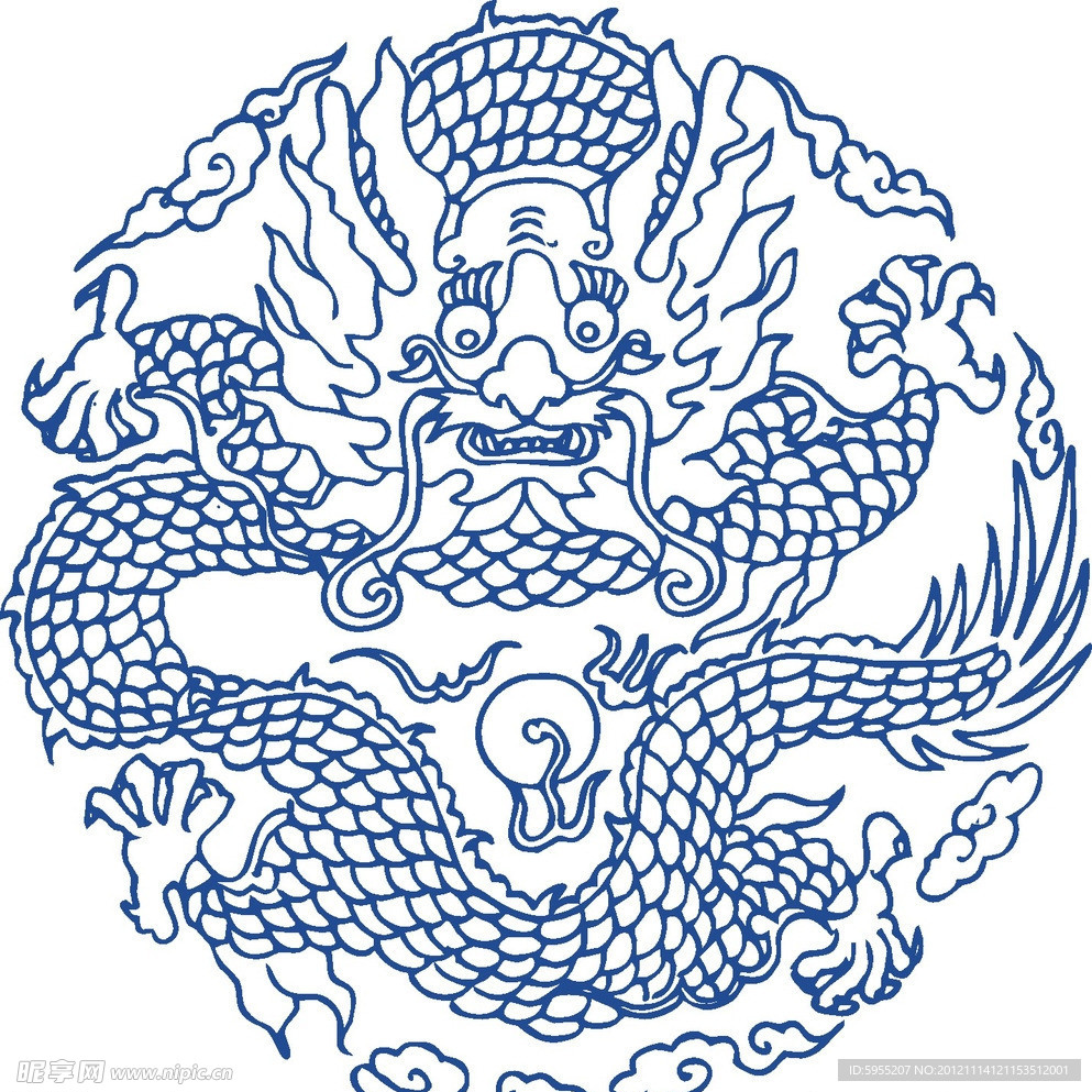 青花瓷图案 龙纹