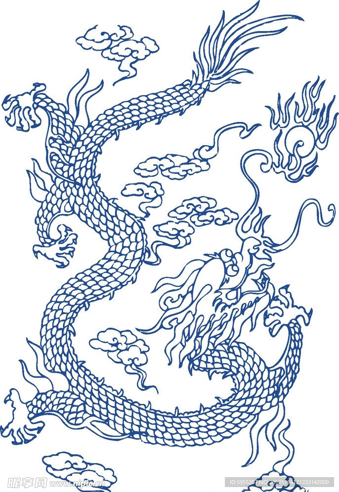 青花瓷图案 龙纹
