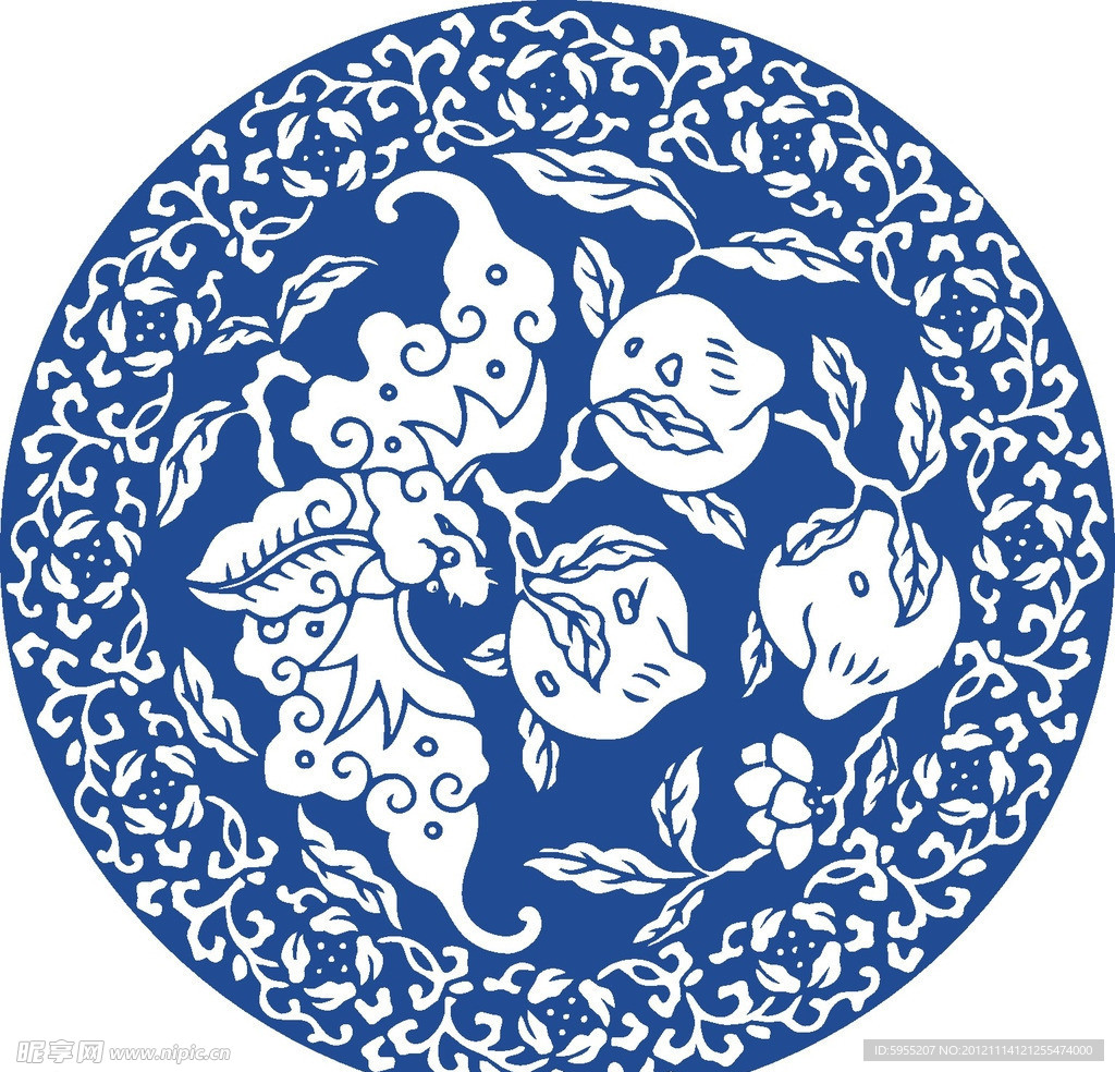 青花瓷图案 石榴