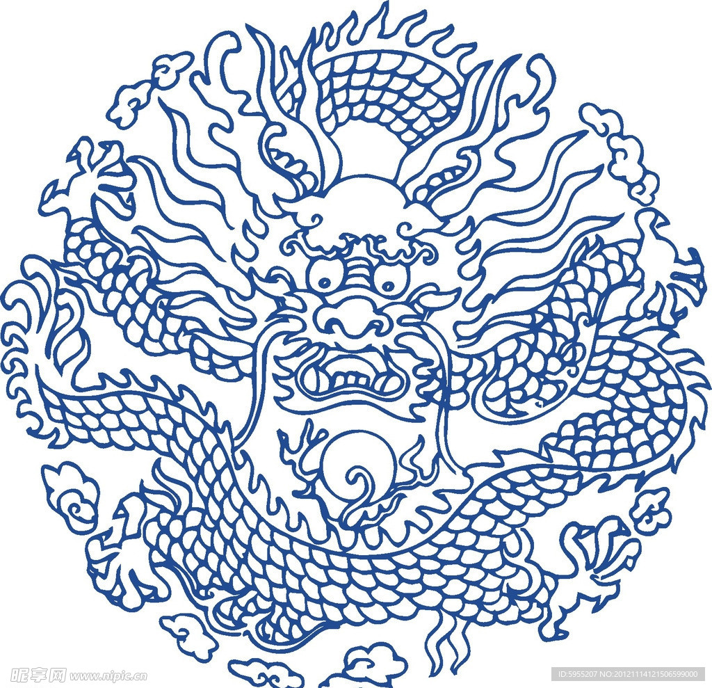 青花瓷图案 龙纹