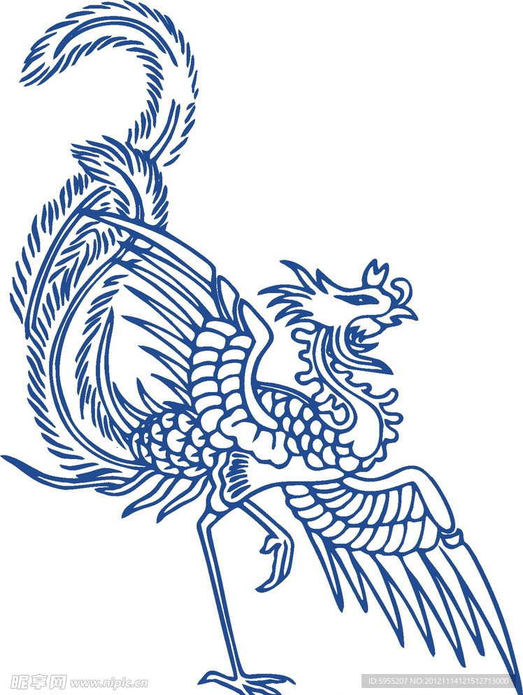 青花瓷图案 凤纹