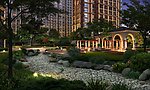 高档建筑住宅区夜景