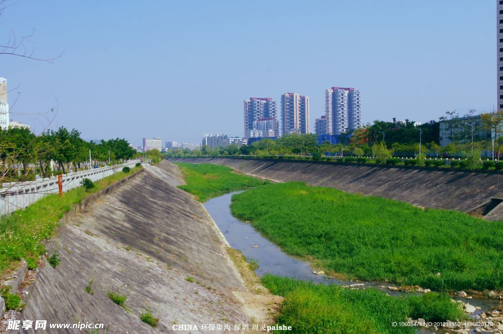 绿色渠沟 河流建筑