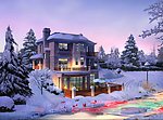 冬季冰雪别墅美景