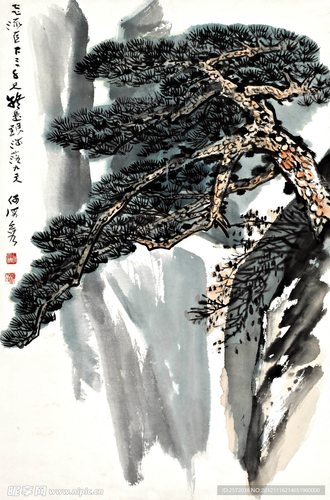 山崖松风